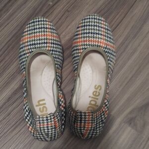 Hush Puppies Women's Plaid Flats - Black, Orange, Cream